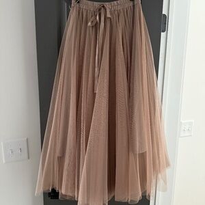 Taupe Tulle Maxi Skirt Size M